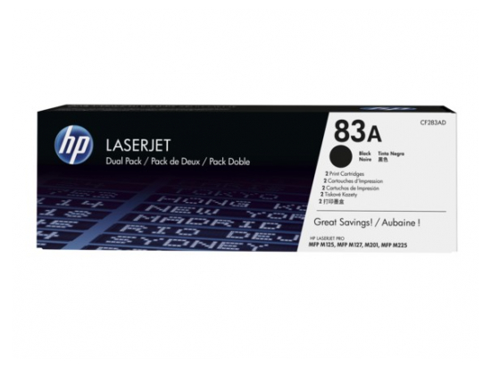 Toner 83A Black 1.5k Dual Pack CF283AD